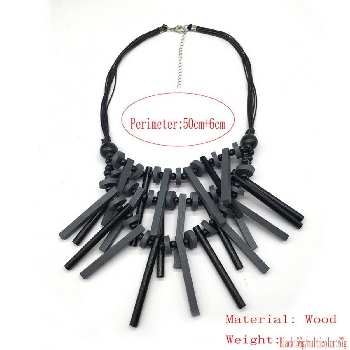 BOHEMIAN MULTI-LAYERED WOODEN BEADS NECKLACE_CWMM4560