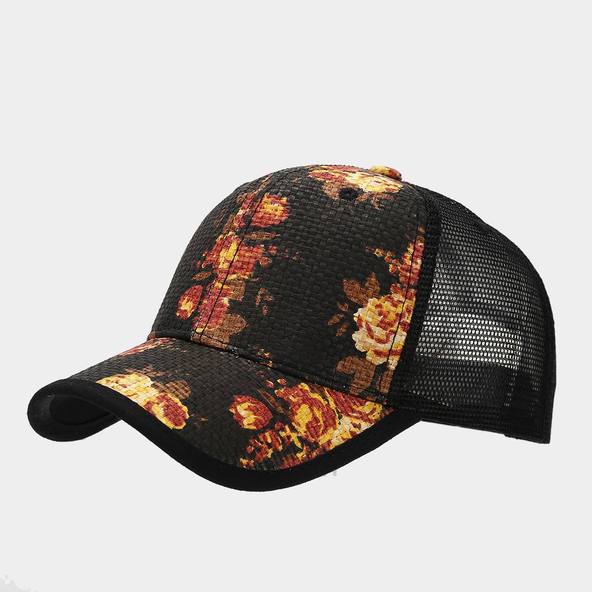 Stylish Floral Straw Cap, Unisex Summer Sun Hat CWAH1576