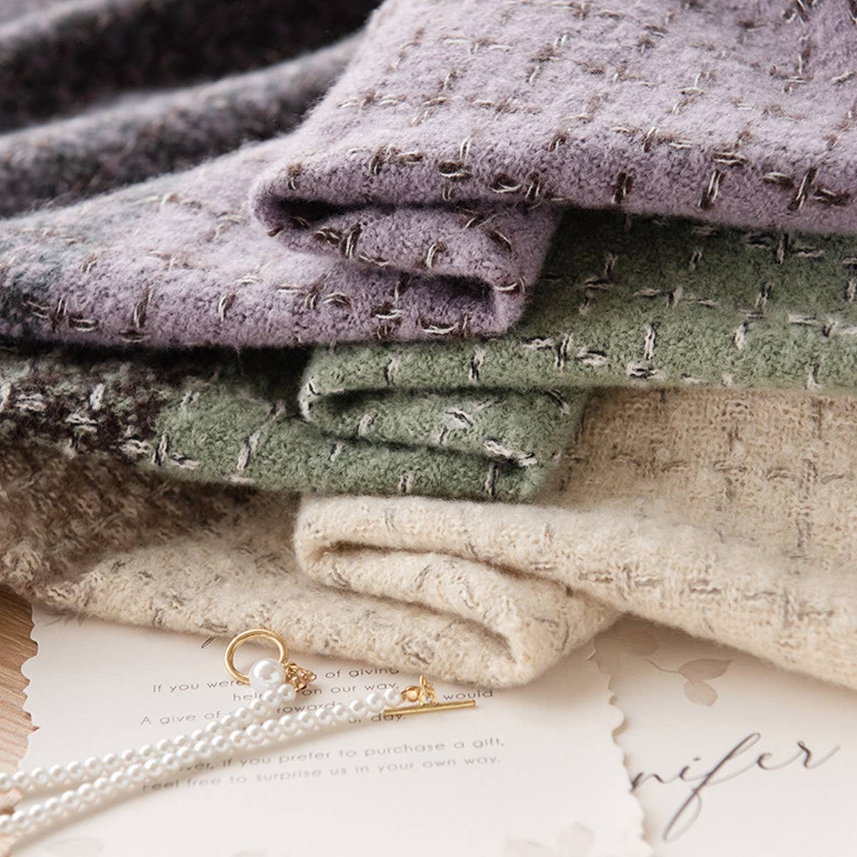 Soft Plaid Scarf - Vintage Tassel Women's Wrap_CWASC1001