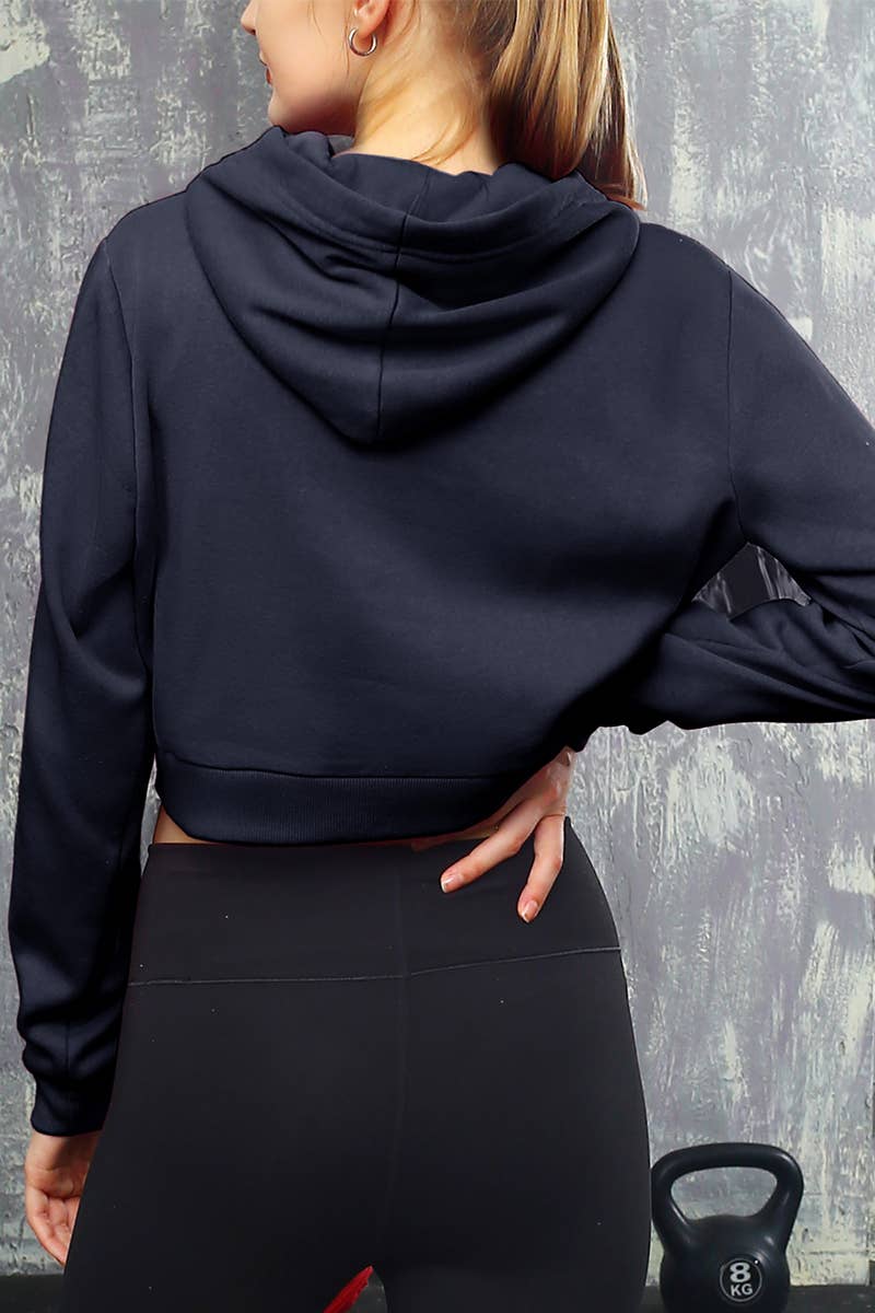 CWOHOL428_Lightweight Pullover Hoodie Cropped Sweatshirt