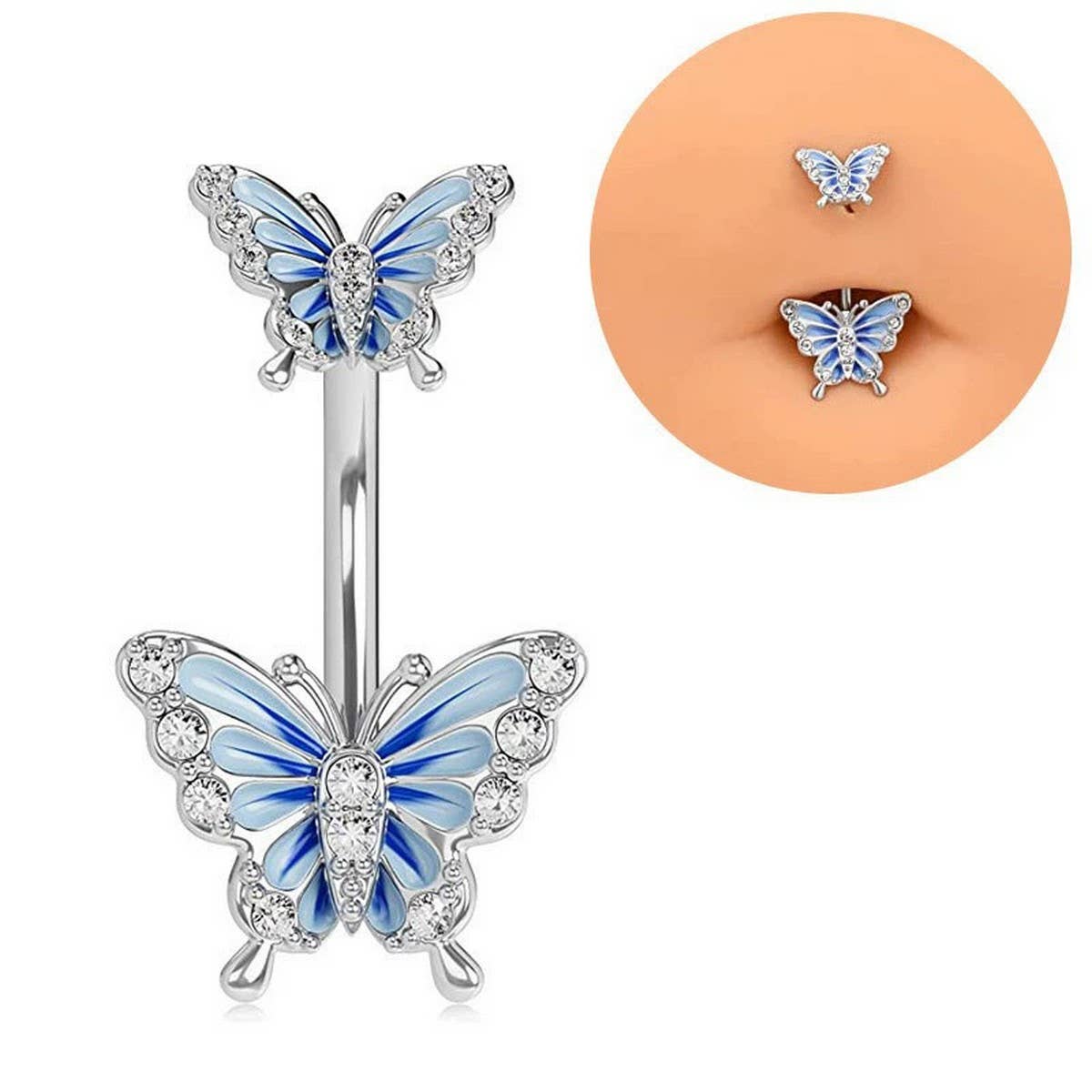 Enamel Butterfly Piercing Set - Belly, Ear, Nose