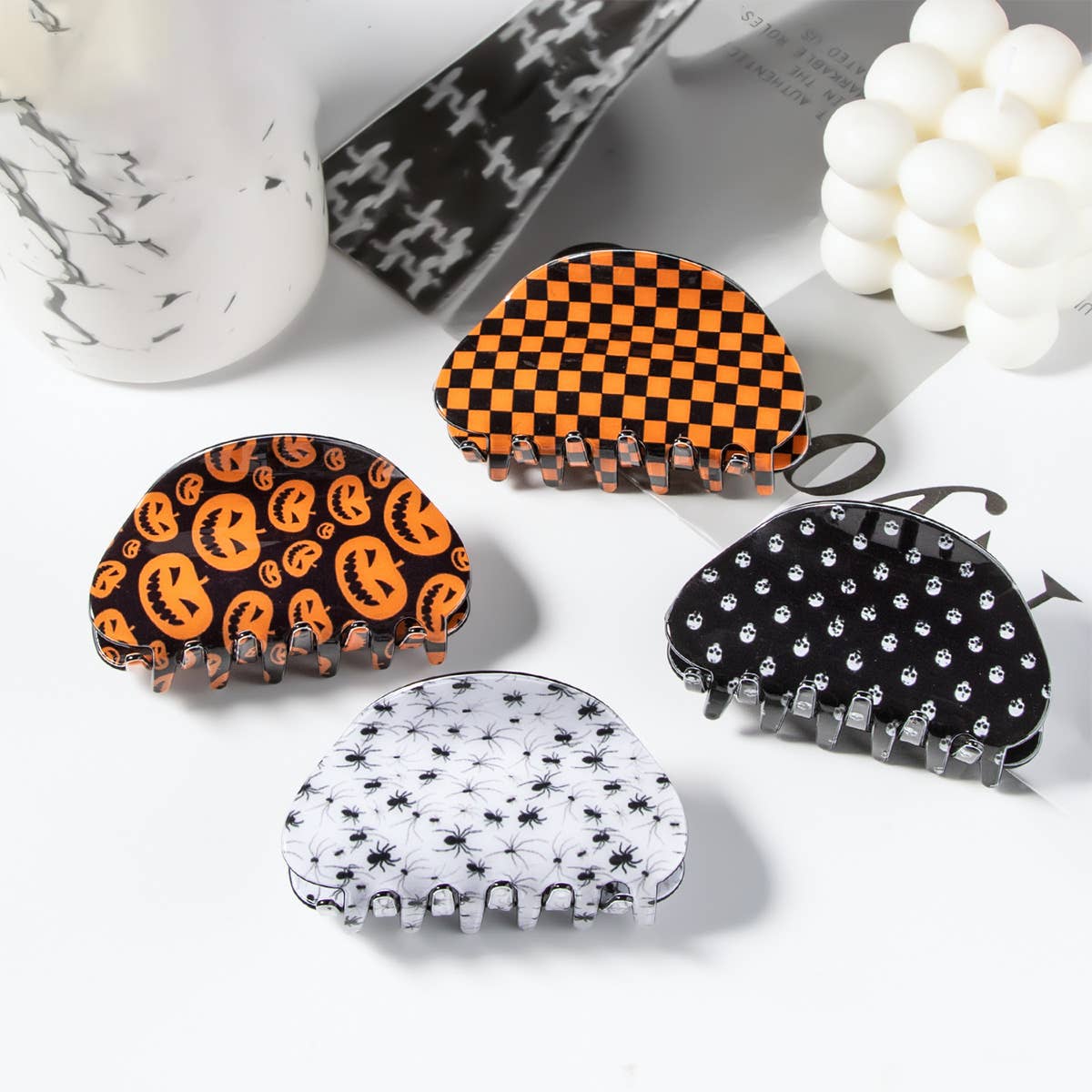 Halloween Claw Hair Clip Skull Headwear for Women_CWAHA1453