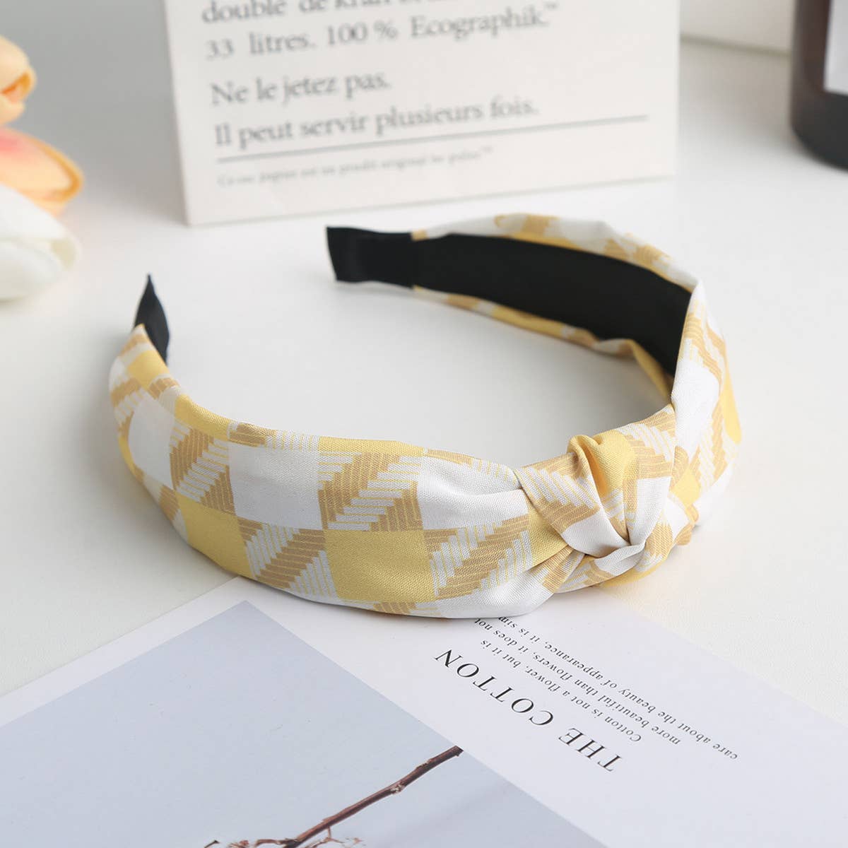 SIMPLE NEW STYLE PLAID KNOTTED HEADBAND_CWAHA1715