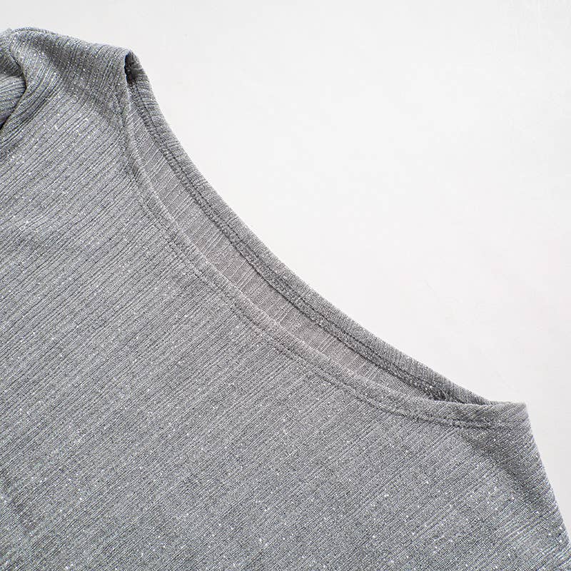 SOLID COLOR BOW ROUND NECK FASHION CASUAL TOP