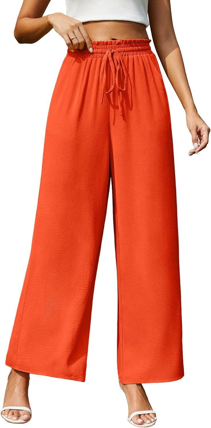 Loose high-waisted and wide-leg trousers