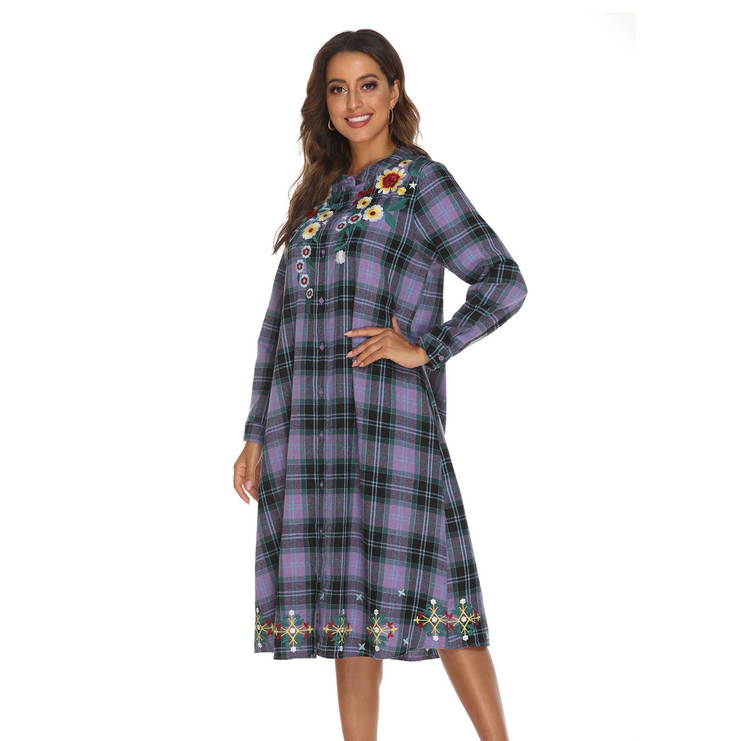 Plaid skirt in large size