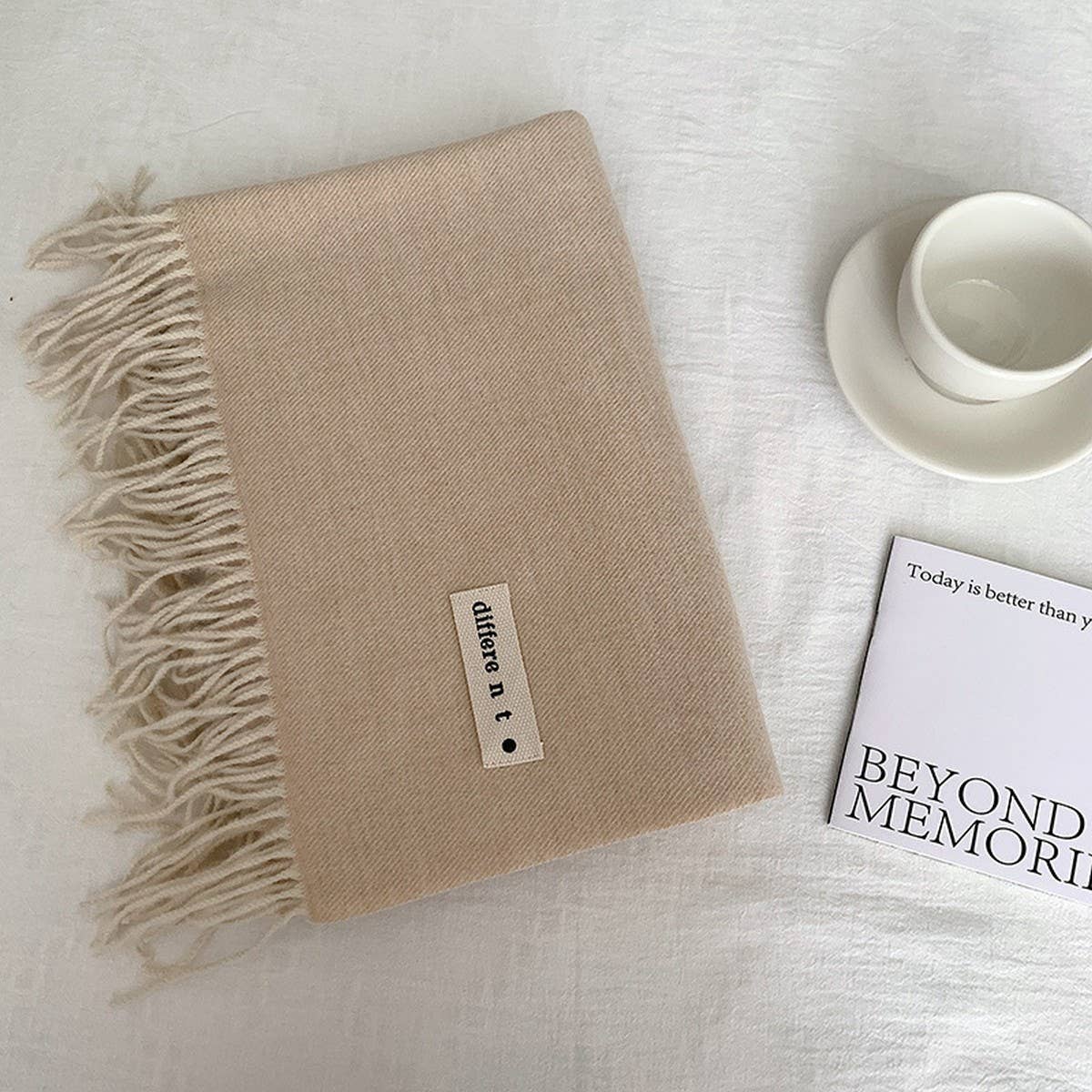 Colorblock Tassel Scarf - Thick Wrap for Students