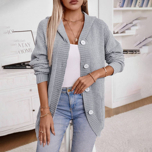 KNIT JACKET VINTAGE LOOSE BUTTON CARDIGAN