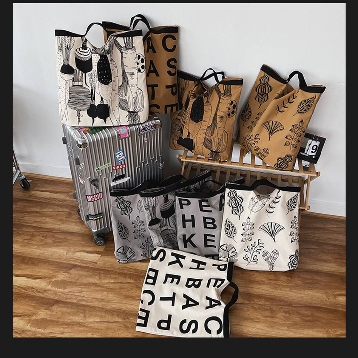 LETTER EMBROIDERED LARGE CAPACITY CANVAS TOTE BAG_CWAB1682