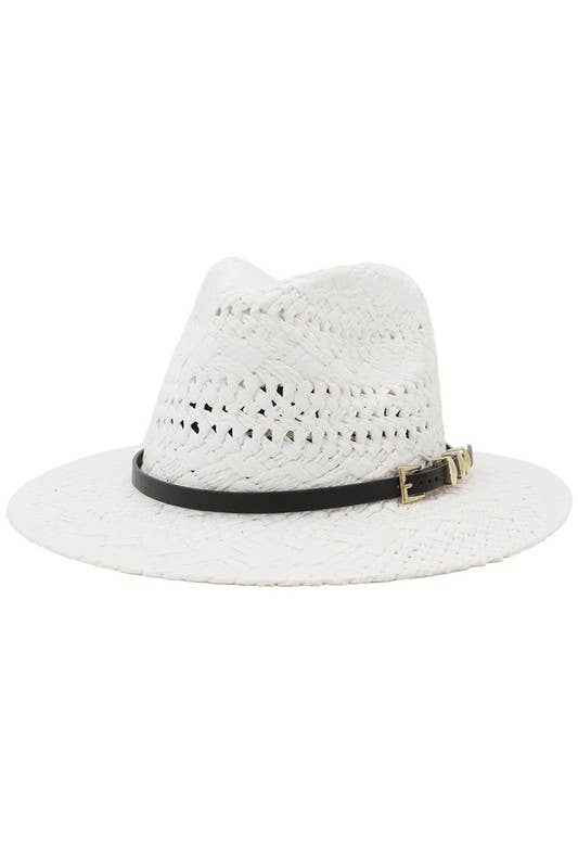 BLACK BELT CASUAL TRENDY WEAVE STRAW HAT_CWAH077-B20322
