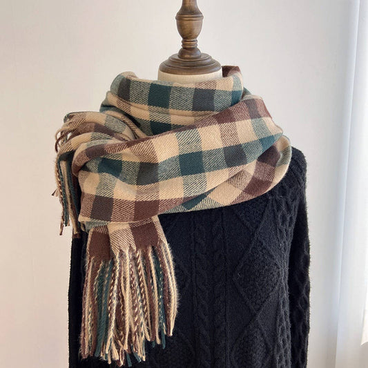 Vintage Wool-Blend Scarf ? Cozy Winter Neck Wrap