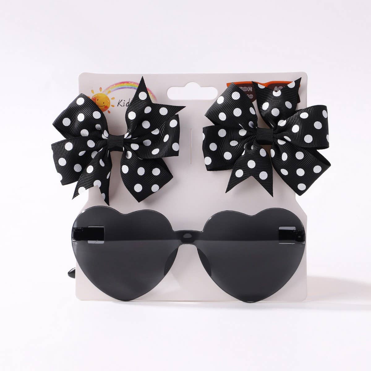 Kids Polka Dot Grosgrain Bow Hair Clip &Sunglasses