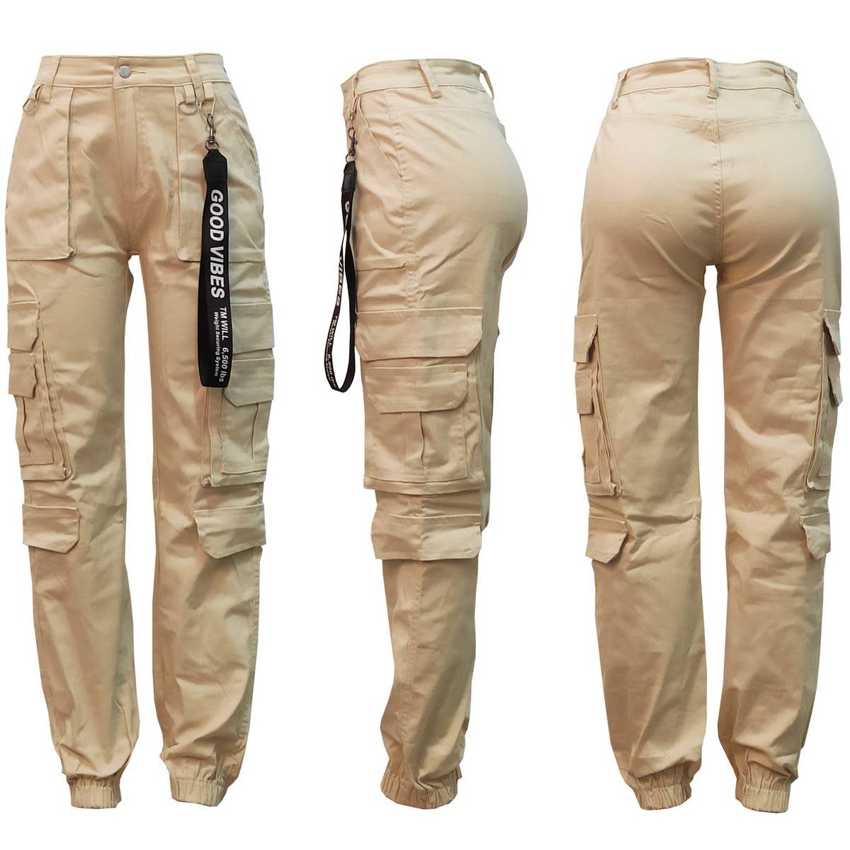 WOMENS SLIM FITTING MULTI POCKET CARGO PANTS_CWBLP0354