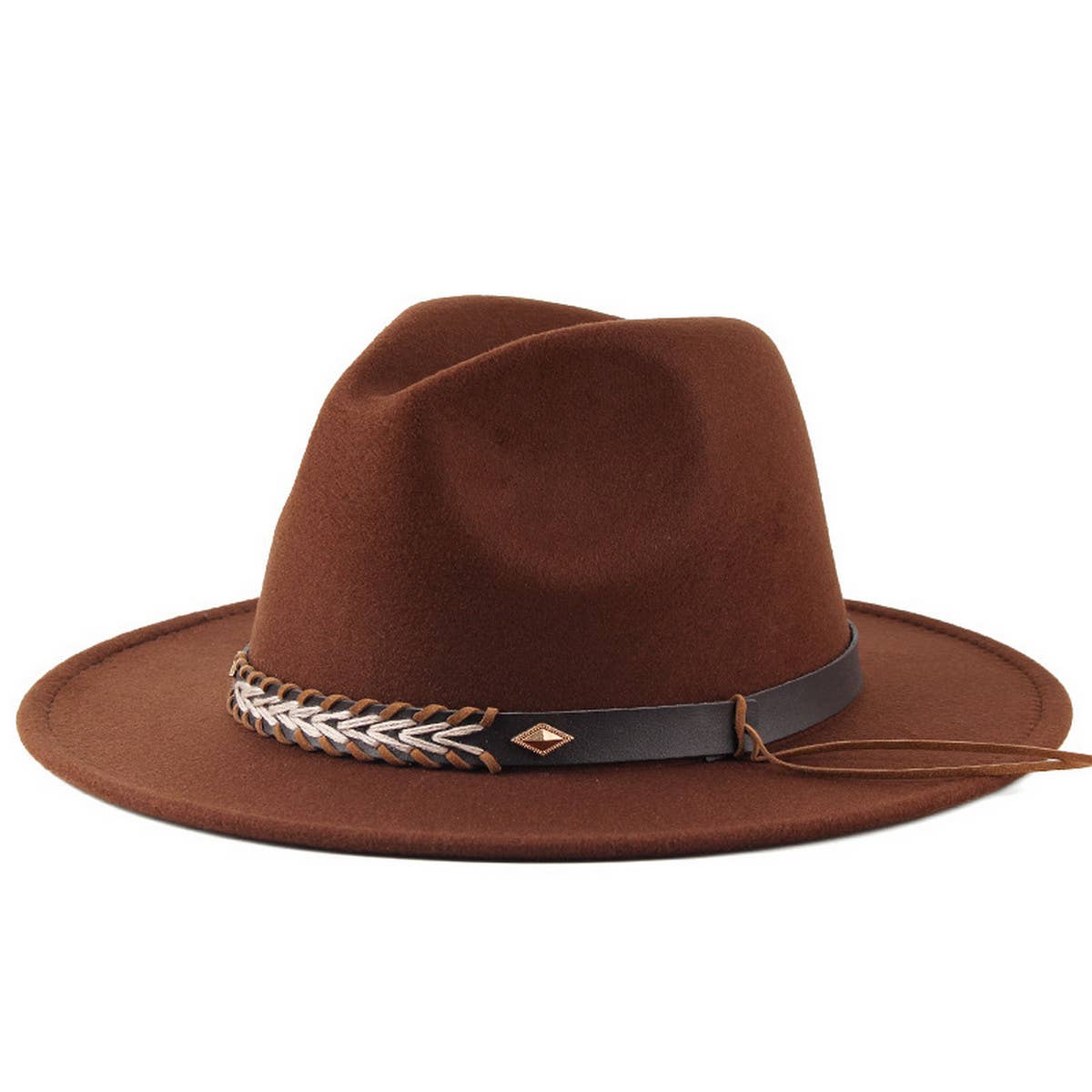 SIMPLE BELT BUCKLE FELT HAT JAZZ HAT_CWAH0751