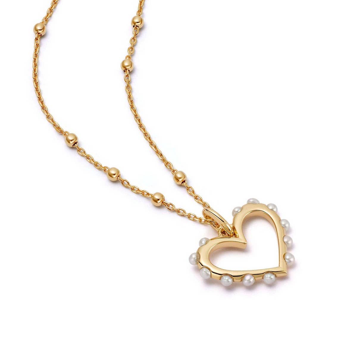 Temperament Pearl Heart Pendant Necklace