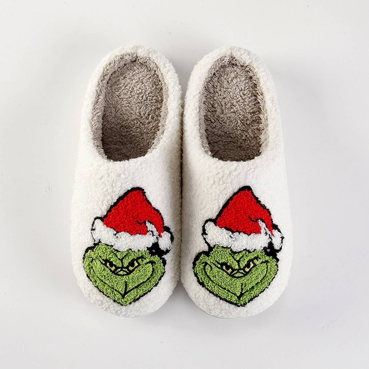 CHRISTMAS GRINCH PATTERN WINTER COTTON SLIPPERS