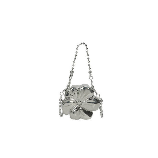FLOWER SHAPED CLUTCH BAG METAL SHOULDER BAG_CWAB3241