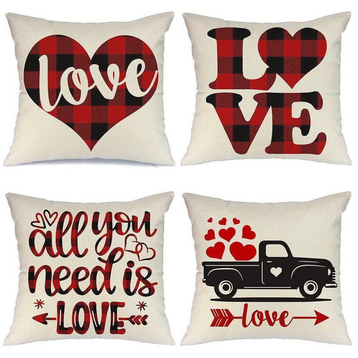 HOME CUSHION VALENTINE'S DAY PRINTED PILLOW COVER