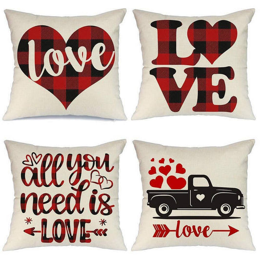 HOME CUSHION VALENTINE'S DAY PRINTED PILLOW COVER