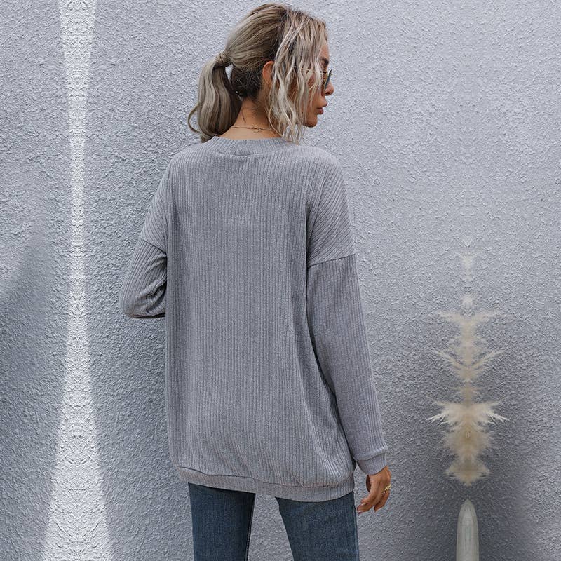 BASIC LONG SLEEVE SOLID COLOR UNBUTTONED CARDIGAN