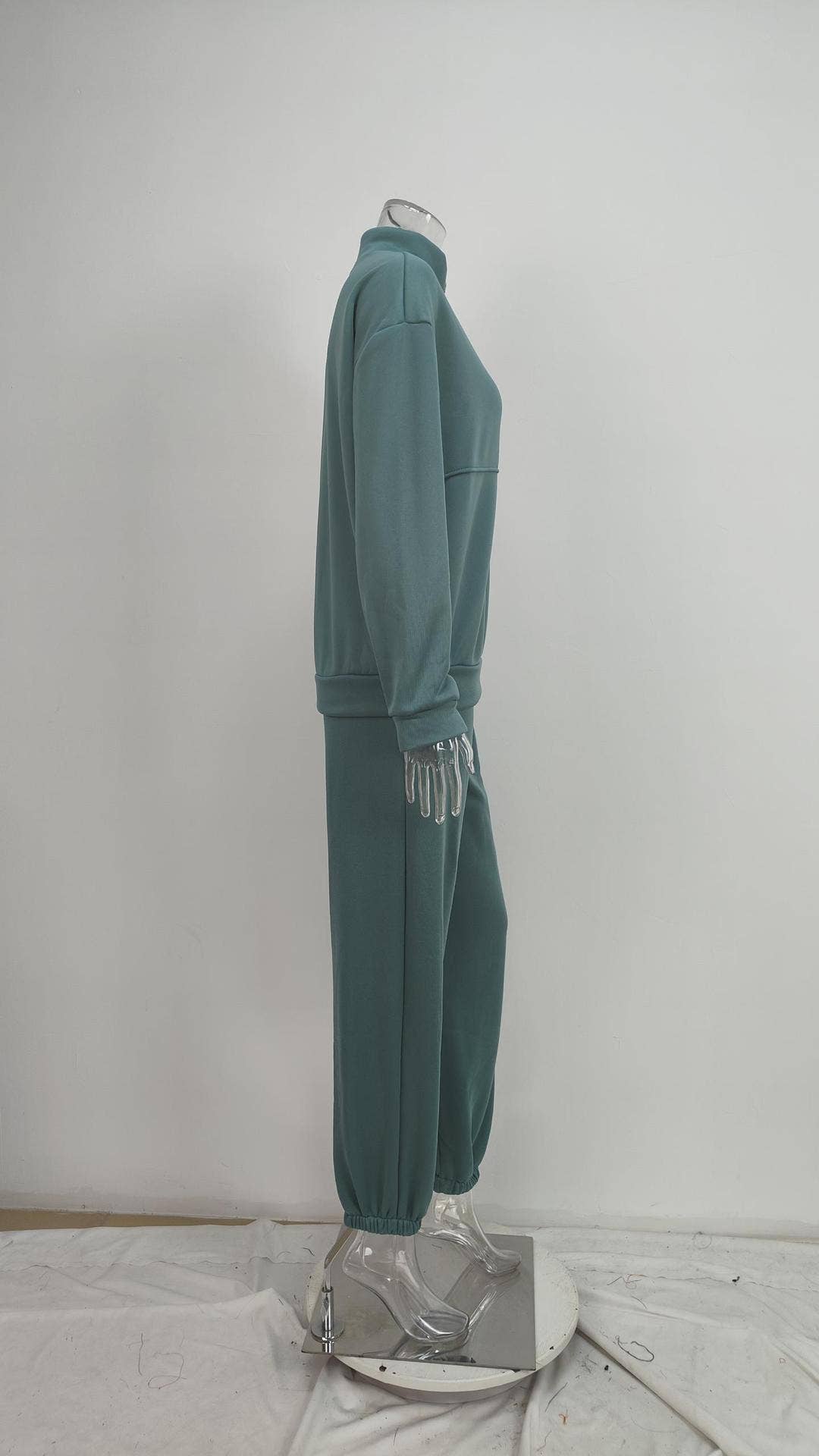 Two-piece zipper long-sleeved hoodie and trousers