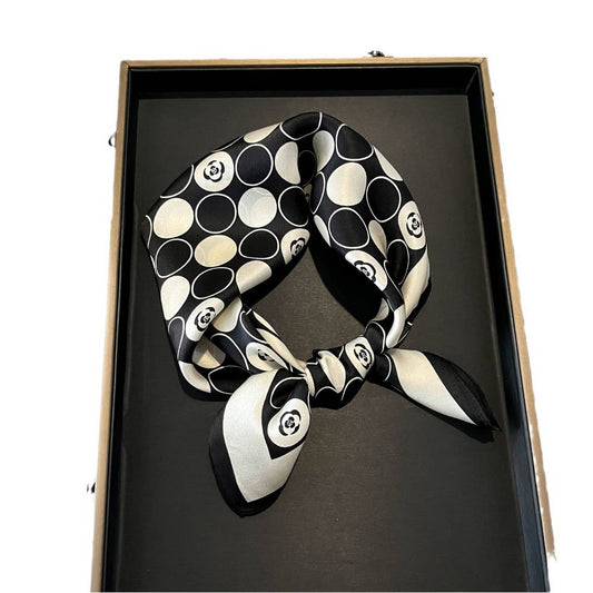 Silk Square Scarf ? 100% Mulberry, Chic Hair Tie