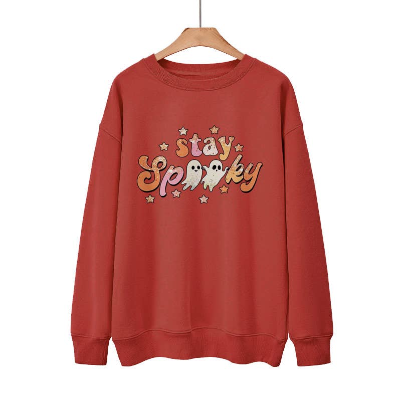 Ghost Stay Spooky Printed Thin Hoodie