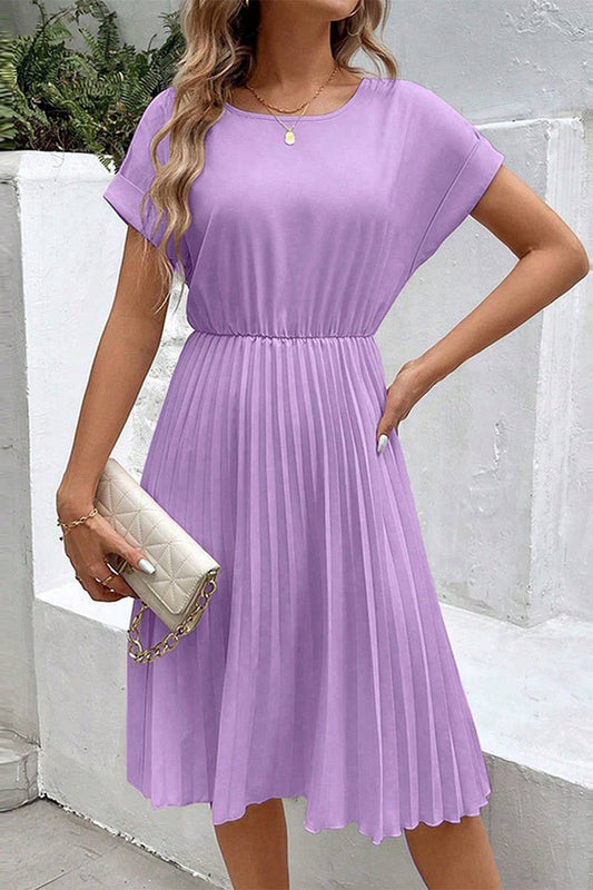 CWDMD5375_SOLID COLOR LOOSE FIT A-LINE DRESS