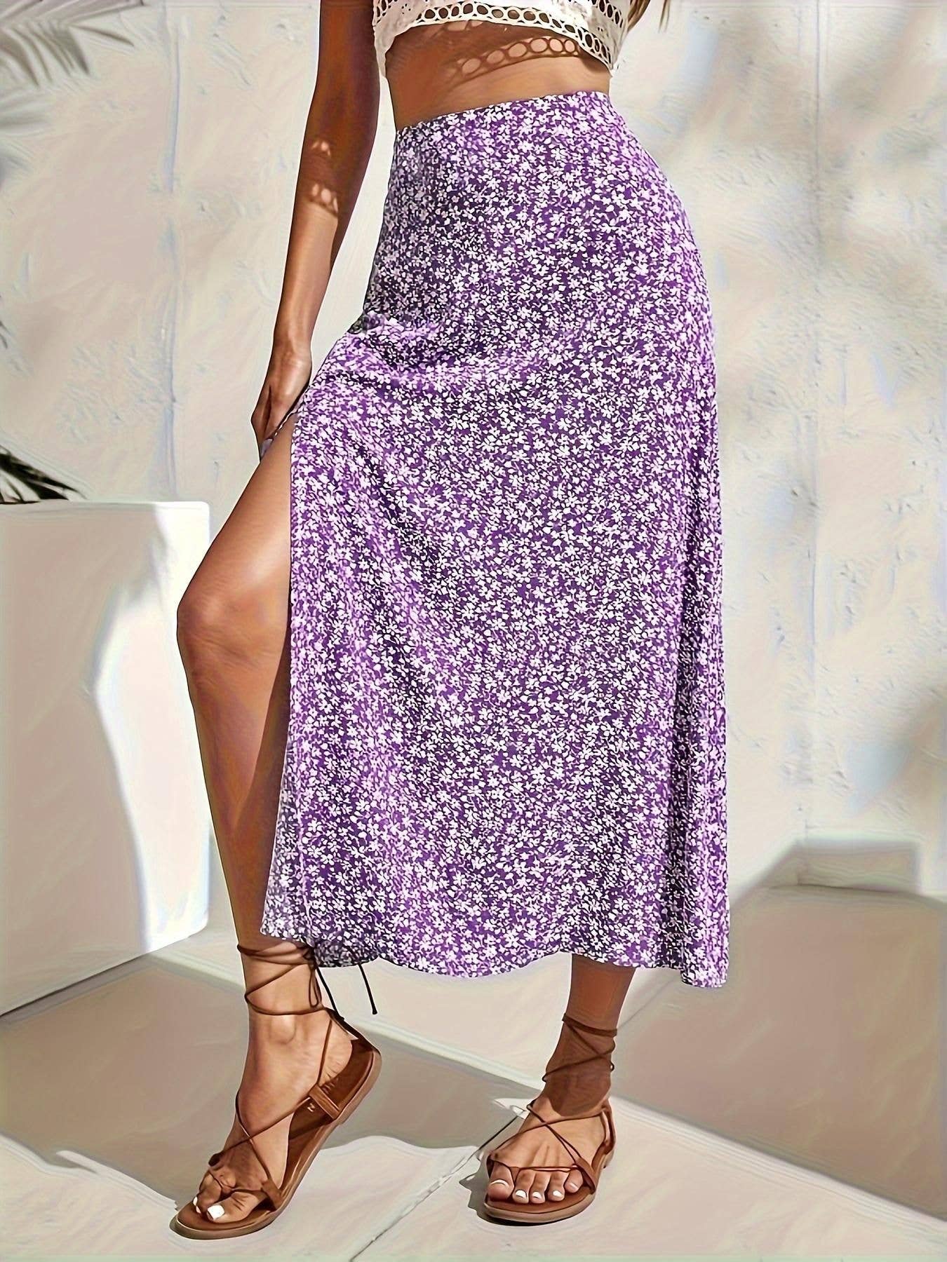 Flower of open fork A word wide skirts