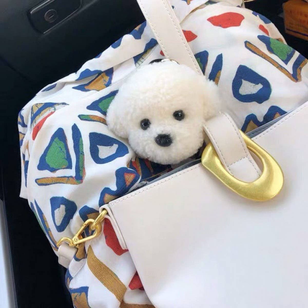 LAMB FUR PUPPY PLUSH BAG PENDANT CAR KEYCHAIN