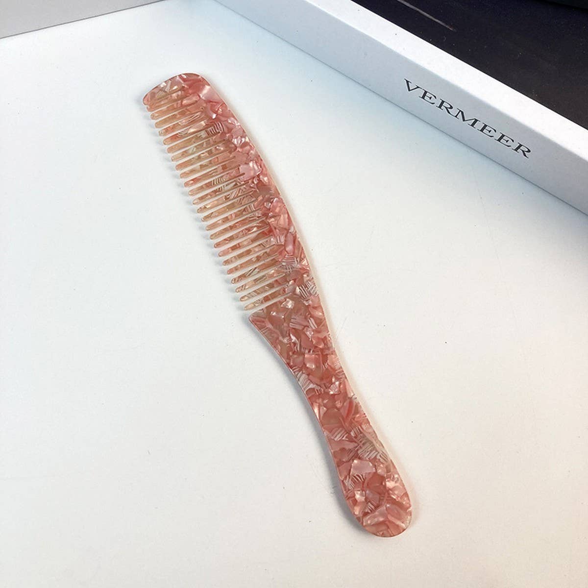 Colorful Acetate Fine-Tooth Comb with Handle