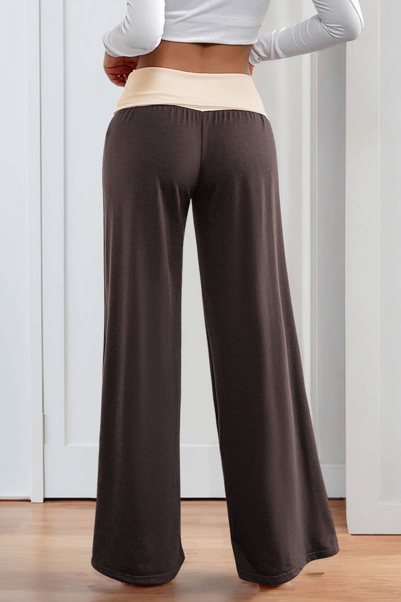 CWBLP00933_LOW WAIST COLORBLOCK WIDE LEG TRACK PANTS