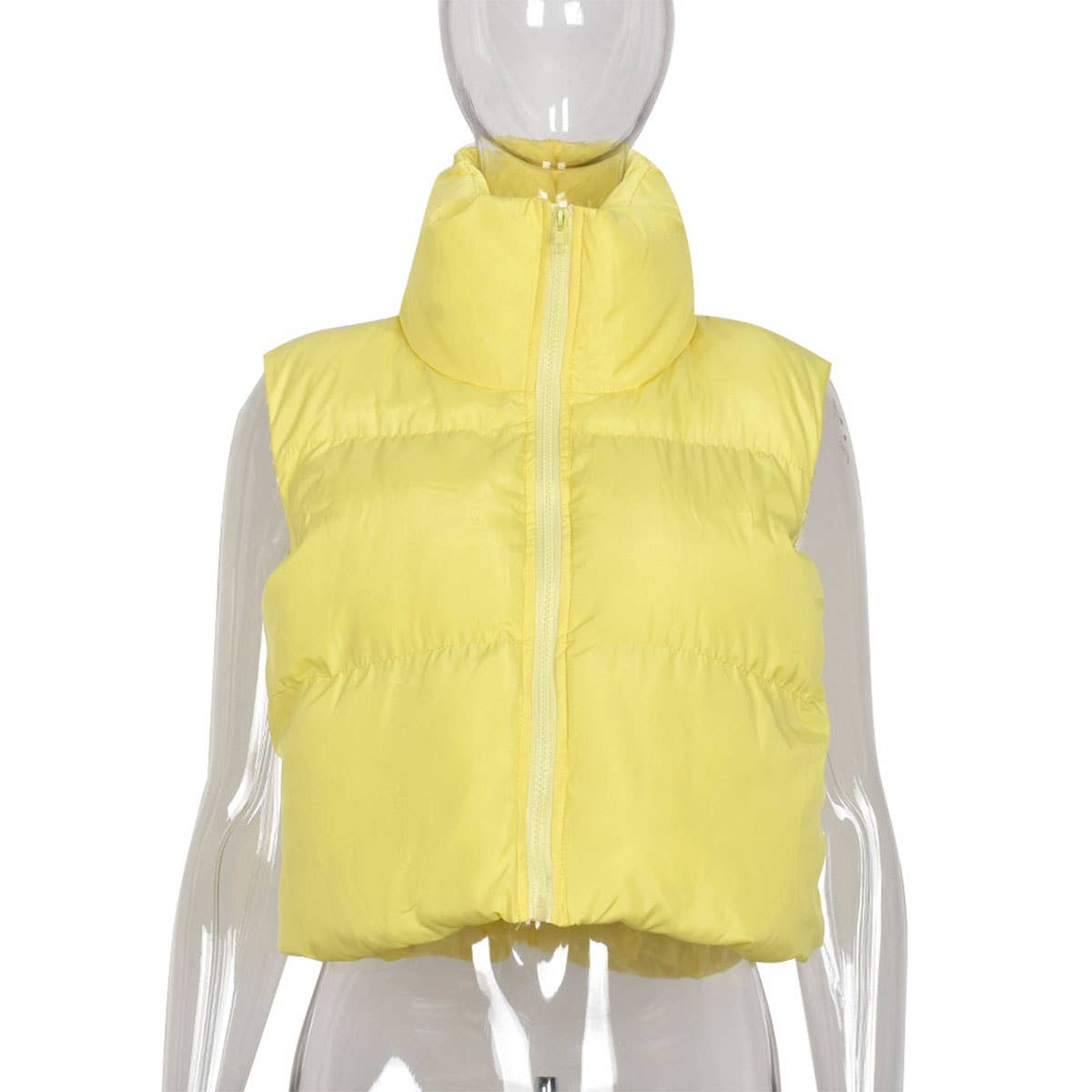 VELVET ZIPPER VEST WARM PADDED STREET COAT