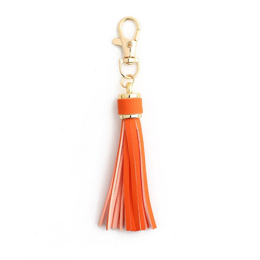 Leather Fringe Keychain, PU Tassel Bag Charm_CWAB5008