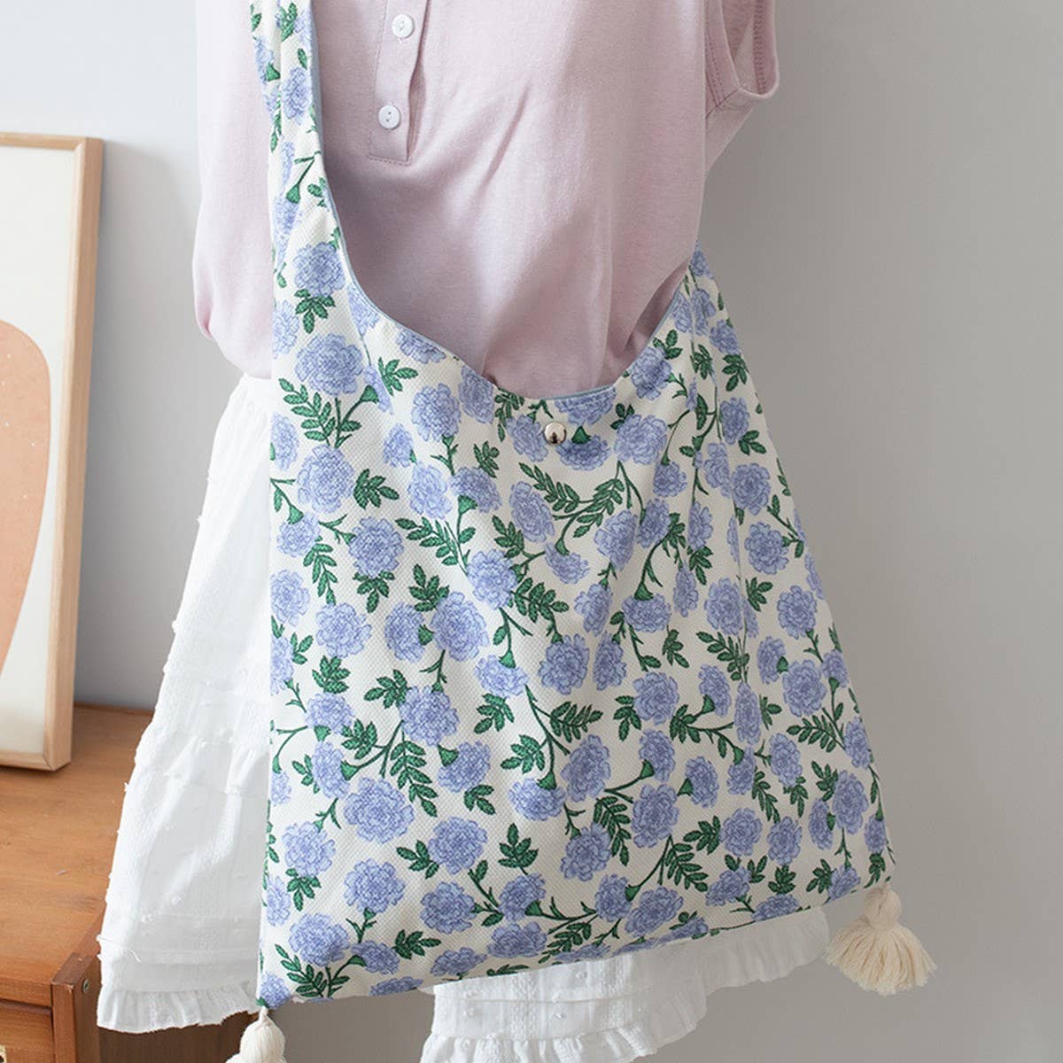 Ethnic Style Shoulder Bag for Girls, Canvas Tote_CWAB5658