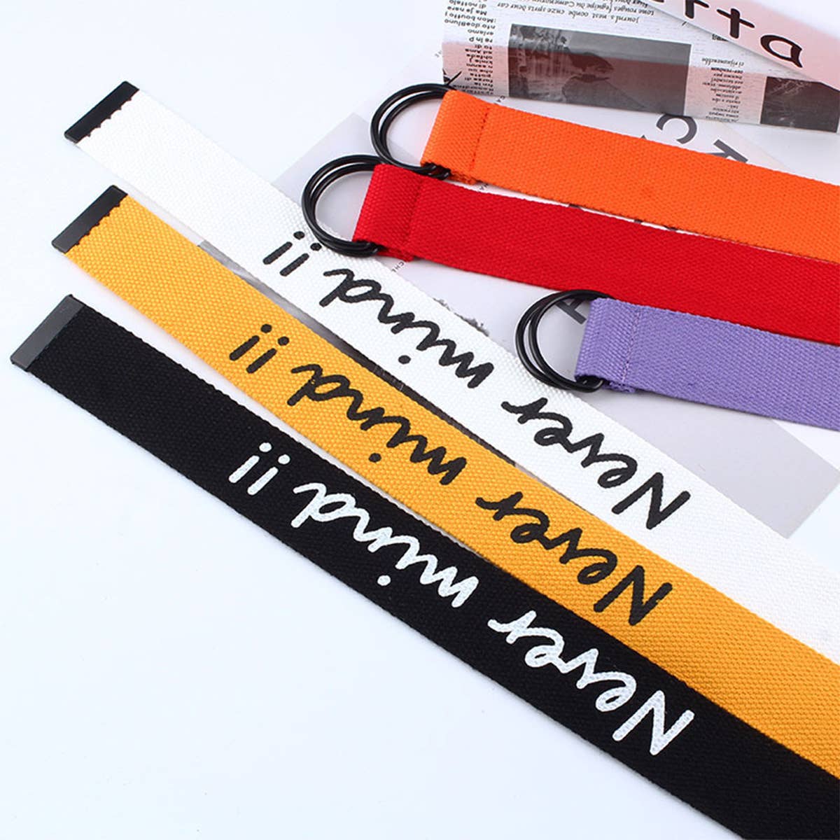 CWABE0959_SIMPLE CASUAL CANVAS DOUBLE BUCKLE BELT