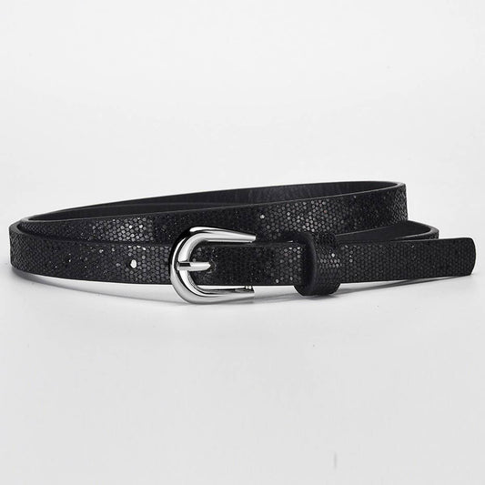 CWABE01255_KIDS SEQUIN PU BELT GIRLS FASHION JEANS OUTFIT