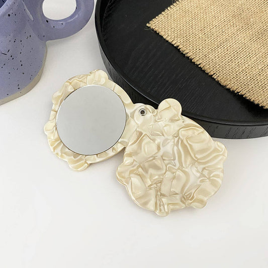 Vintage Acetate Geometric Compact Makeup Mirror