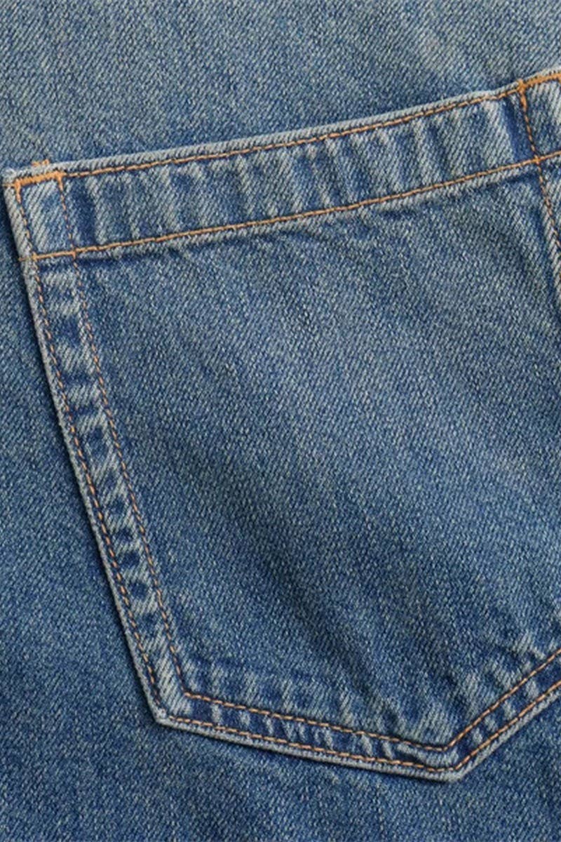 CWDSD6654_LAPEL LOOSE LONG-SLEEVED DENIM DRESS