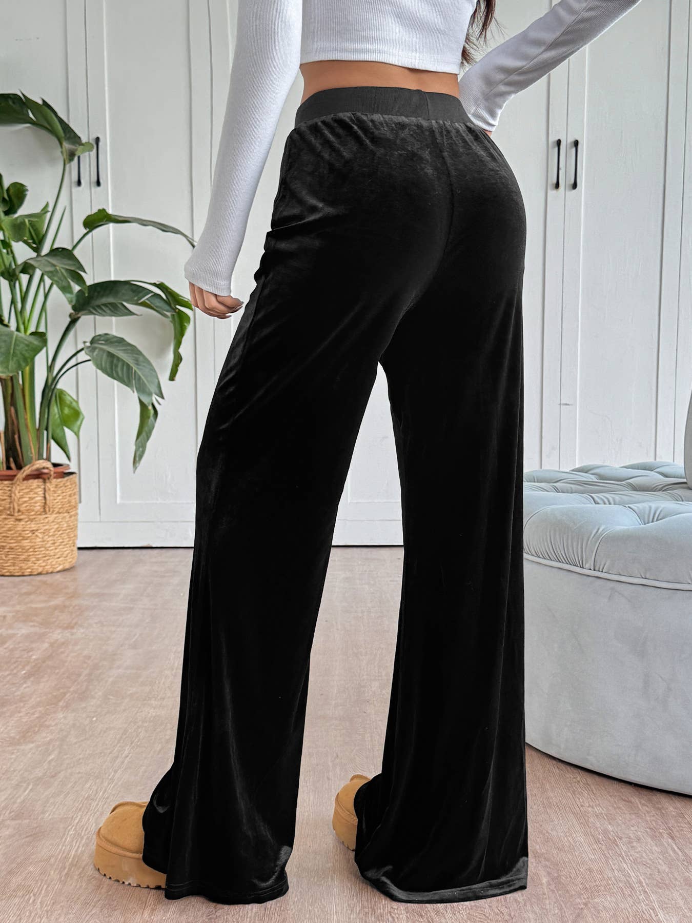 Spicy girl velvet slightly sagging long pants