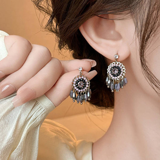 FLOWER FASHION PERSONALIZED TASSEL EARRINGS