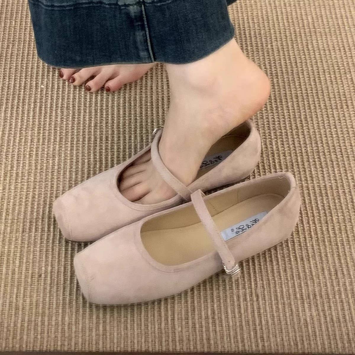 Hidden Wedge Square Toe Flat Loafers for Women