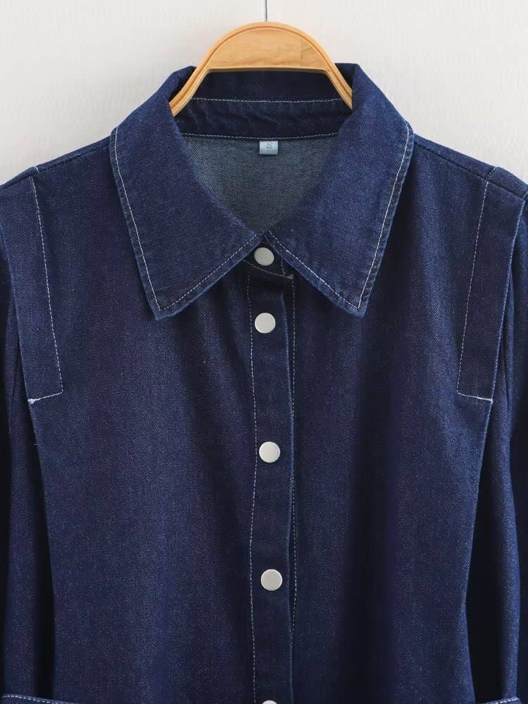 Loose belt top high-waisted trousers set