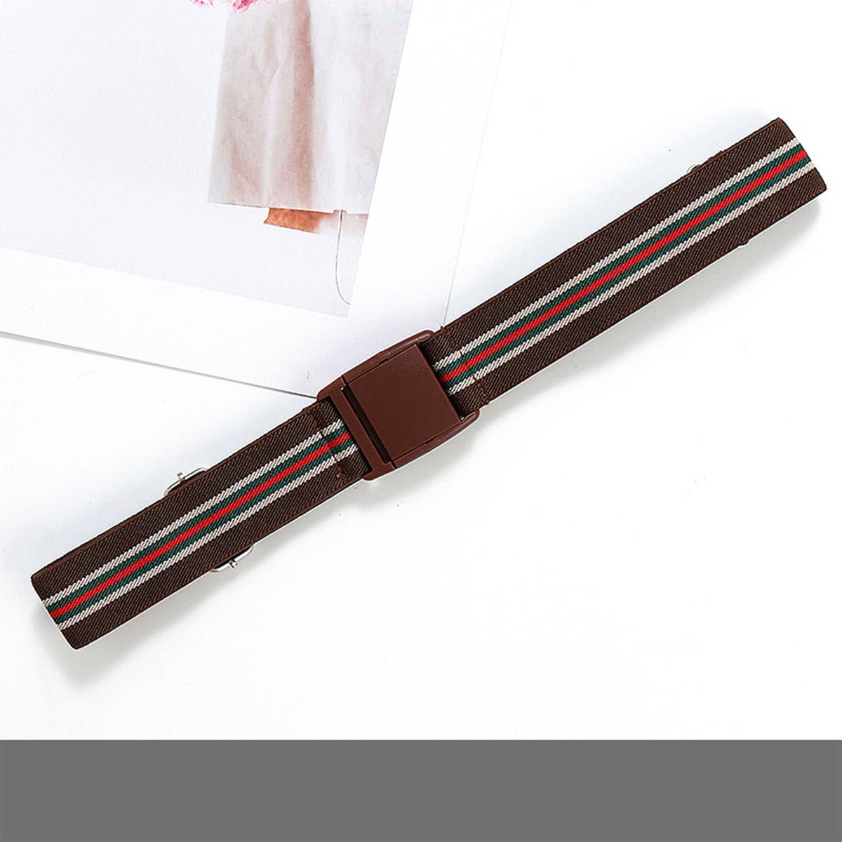 VERSATILE BRAIDED BELT BUCKLE ELASTIC BELT_CWABE0683