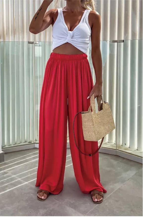 Pocket casual wide-leg casual stylish pants
