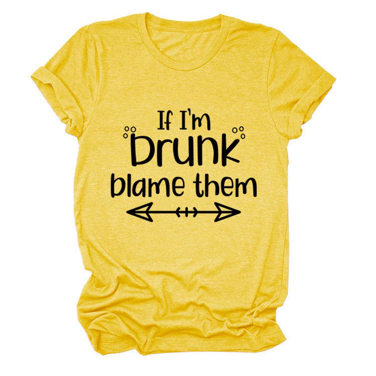 Summer Graphic Tee ??If I??¢m Drunk Print Shirt_CWTTSL0507