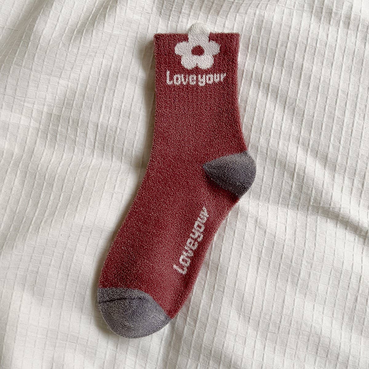 HOME WARM FAUX MINK PLUSH MIDDLE SOCKS