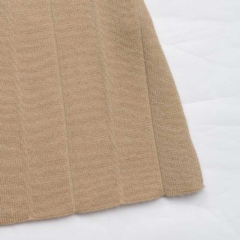 TEMPERAMENT COMMUTER SOLID COLOR PLEATED SKIRT