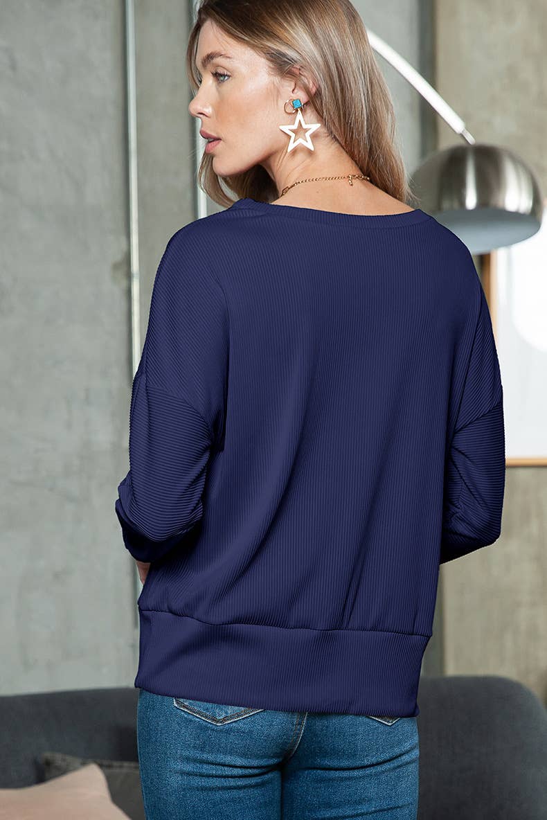 LACE TRIM V-NECK THIN SIMPLE SOLID COLOR SWEATER