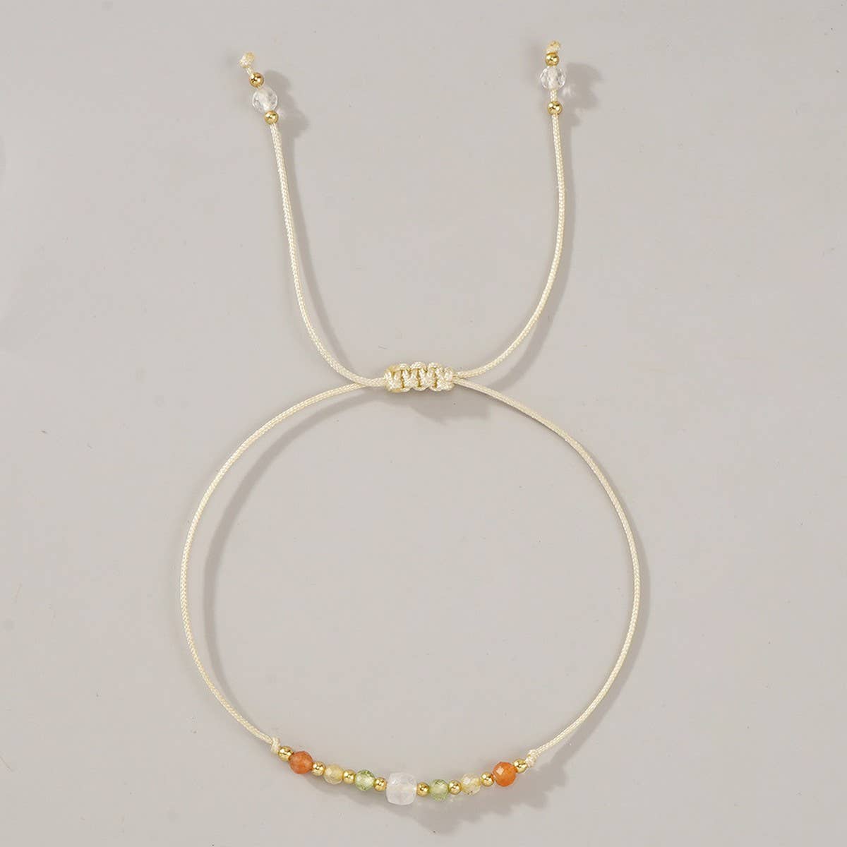 WHITE CRYSTAL COMBINATION BEADED BRACELET_CWAB4625